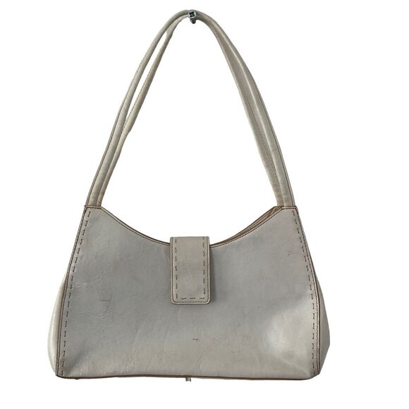 Vintage Fossil Satchel Purse Small White Leather 11x7.5 - Picture 1 of 9